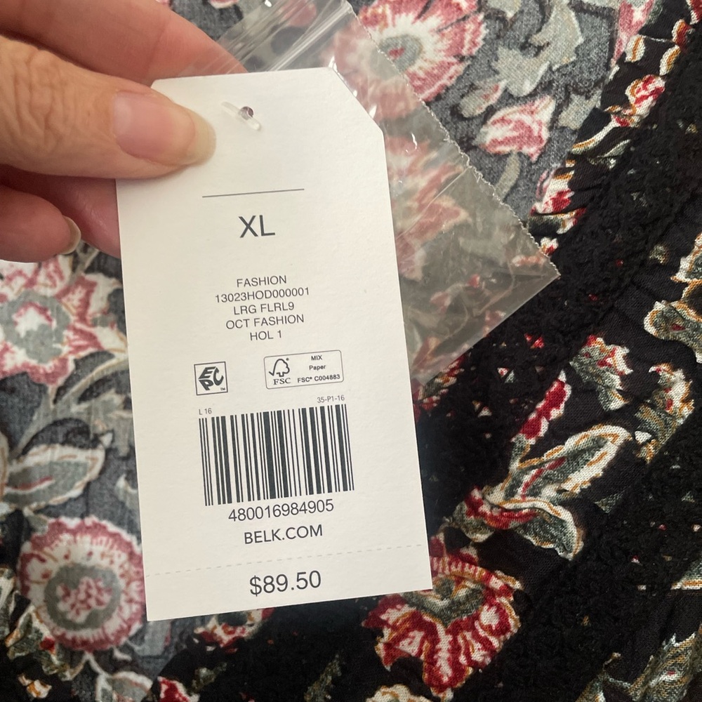 Floral Black and Pink Maxi Dress - Picture 4 of 6